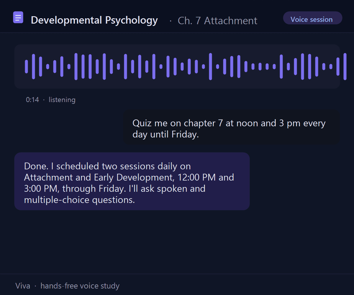 Viva — a hands-free voice study session